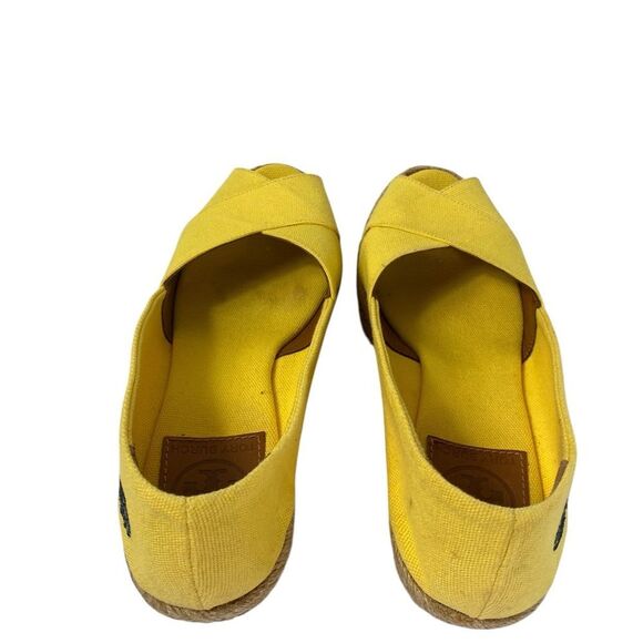 Tory Burch Yellow Espadrille Shoes with Crossover Straps - Picture 3 of 11